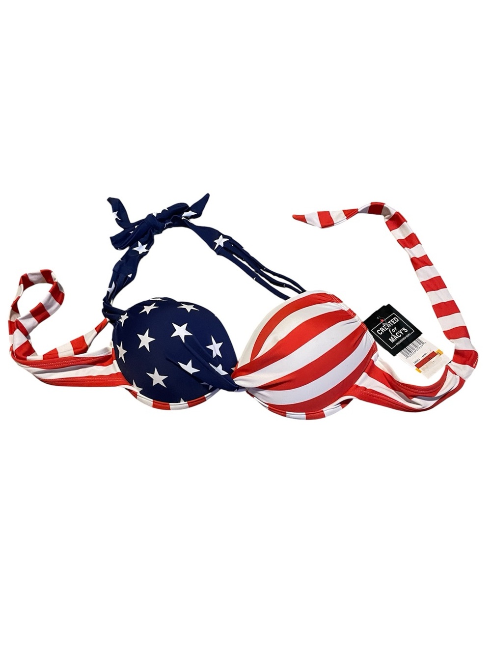 Patriotic Stars & Stripes Bikini Top - Red White Blue